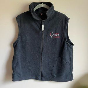 USA Olympics Deep Navy Blue Fleece Vest Size Large